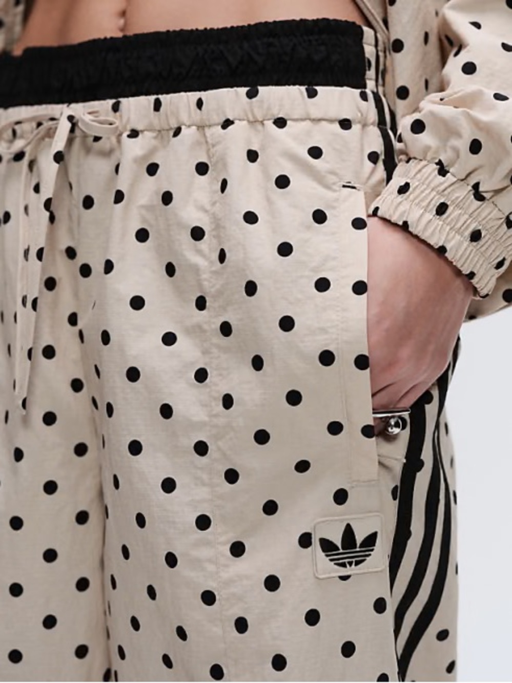 ASOS adidas x Originals Cream and Black Polka Dot Track Pants - Picture 3 of 5